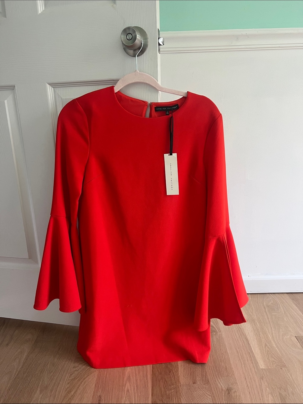 Orange Bell Sleeve Shift Dress